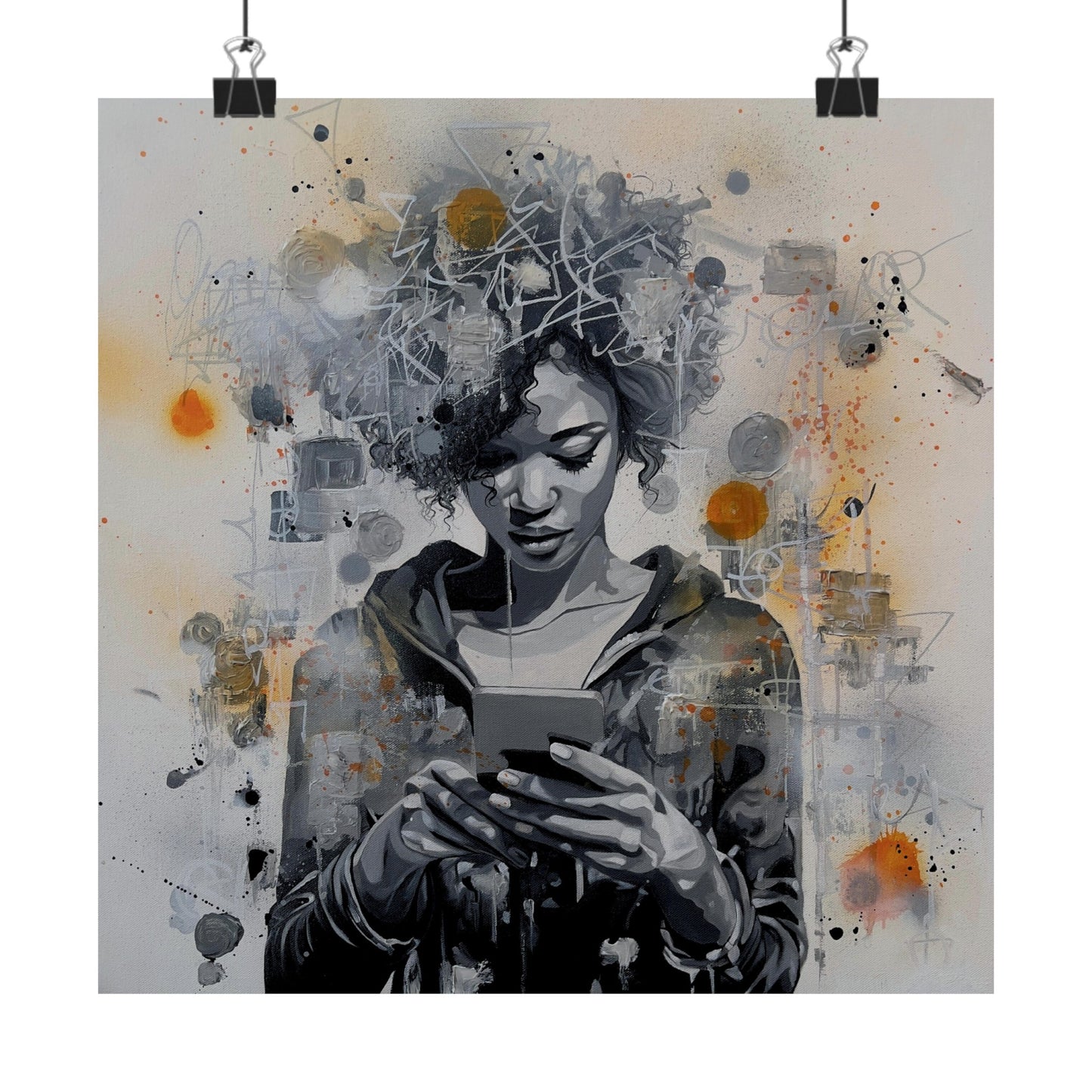 Poster of an original artwork "The Captive of Social Media"