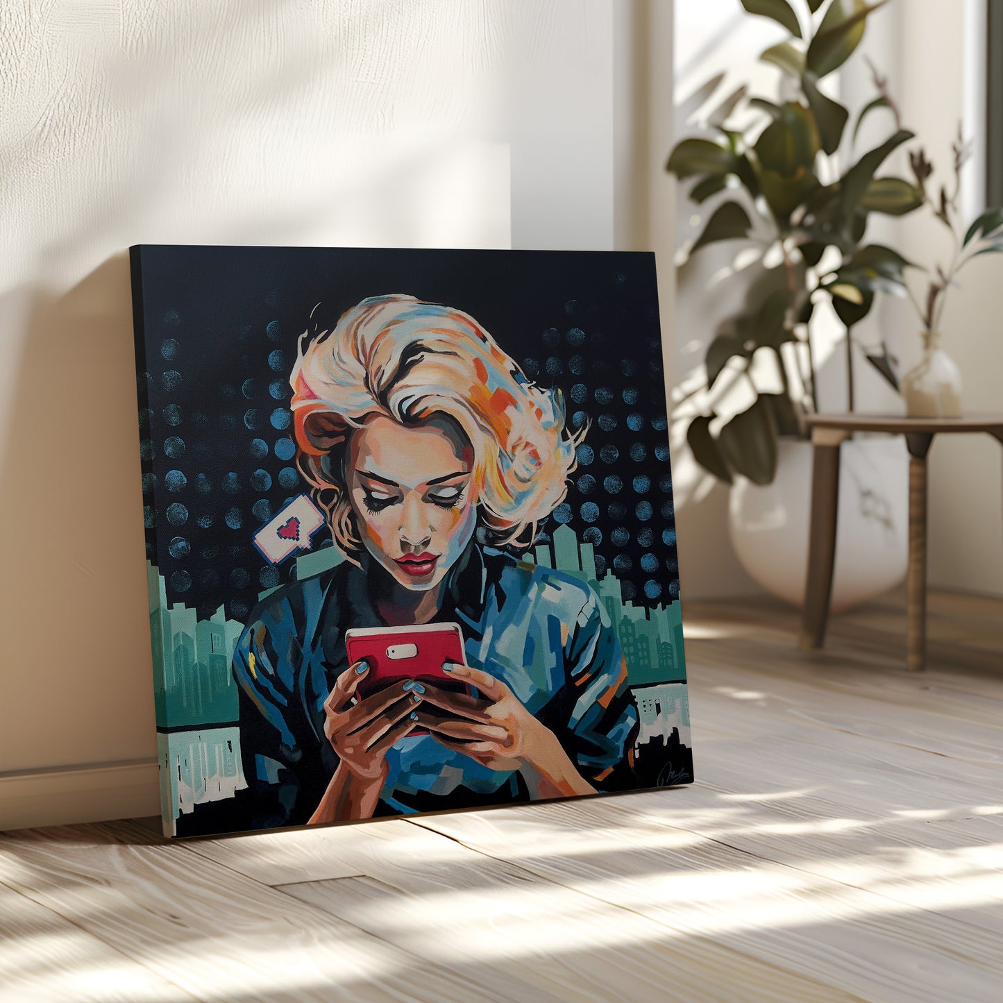 Original Painting "Digital Distraction" acrylic size 60 x 60 cm