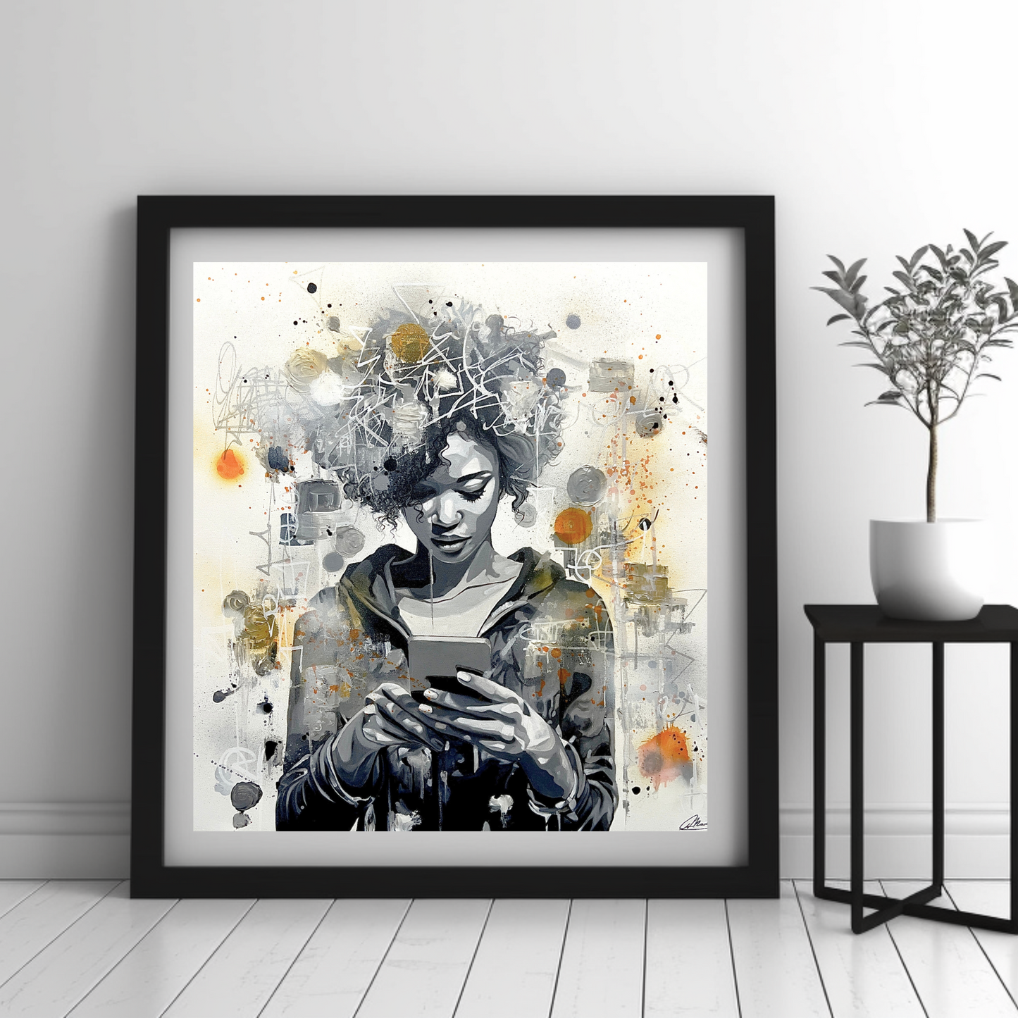 Poster of an original artwork "The Captive of Social Media"