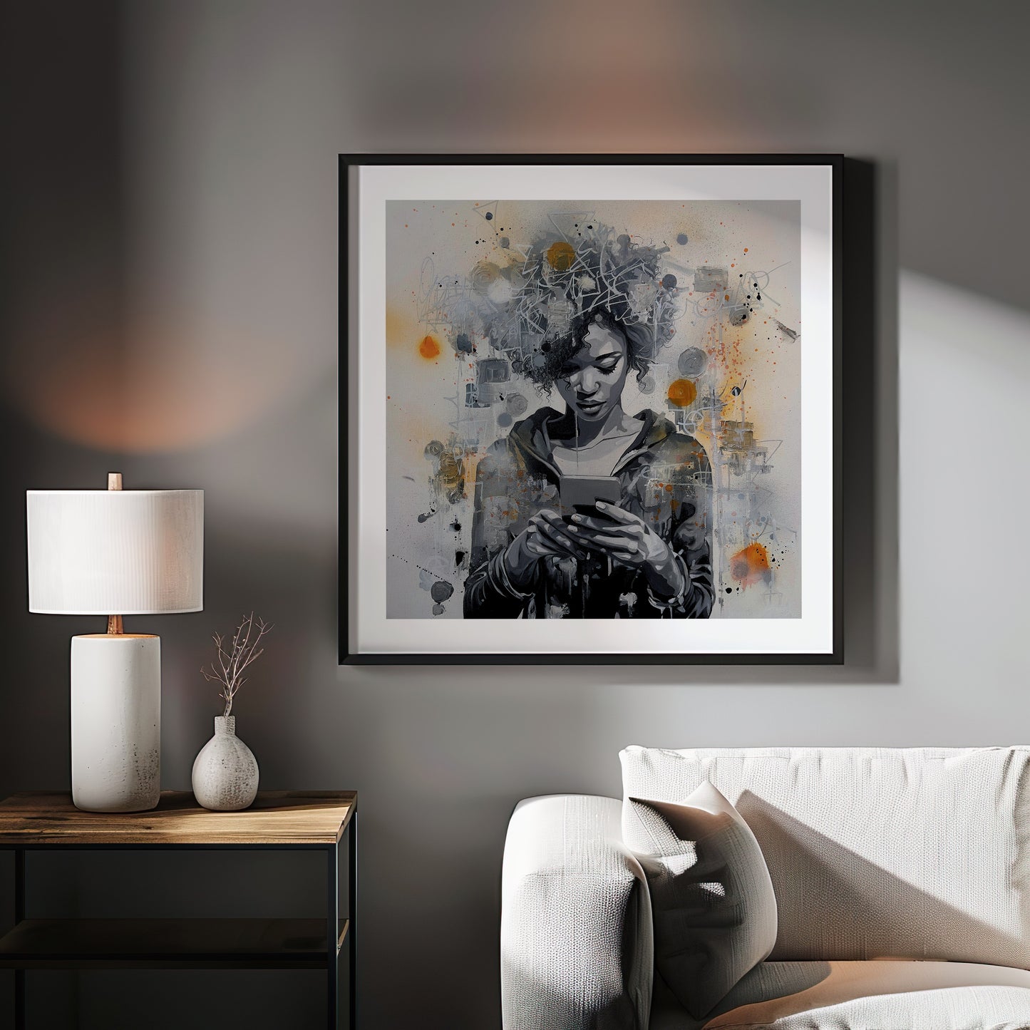Poster of an original artwork "The Captive of Social Media"